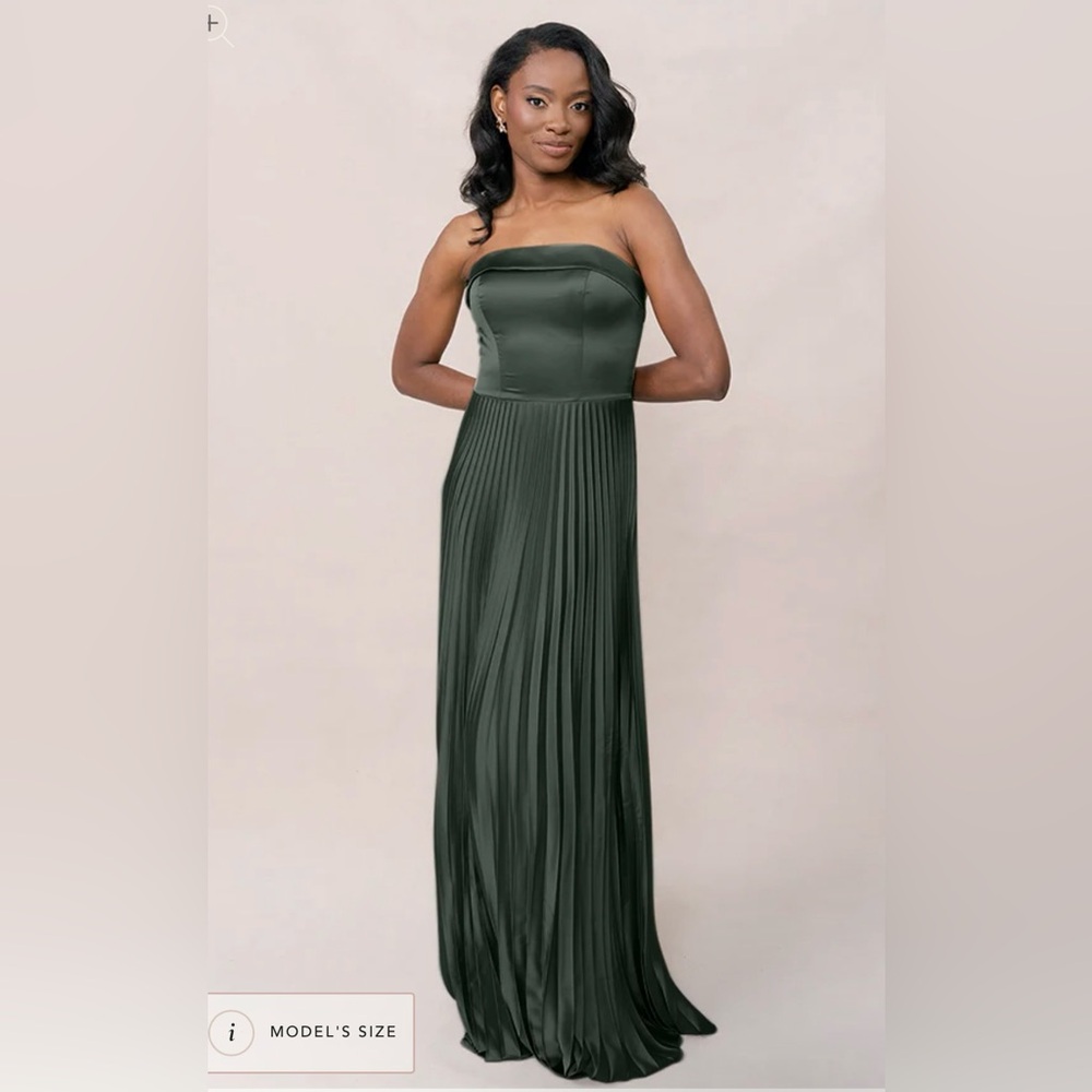 Revelry Saylor Satin Pleated Dress